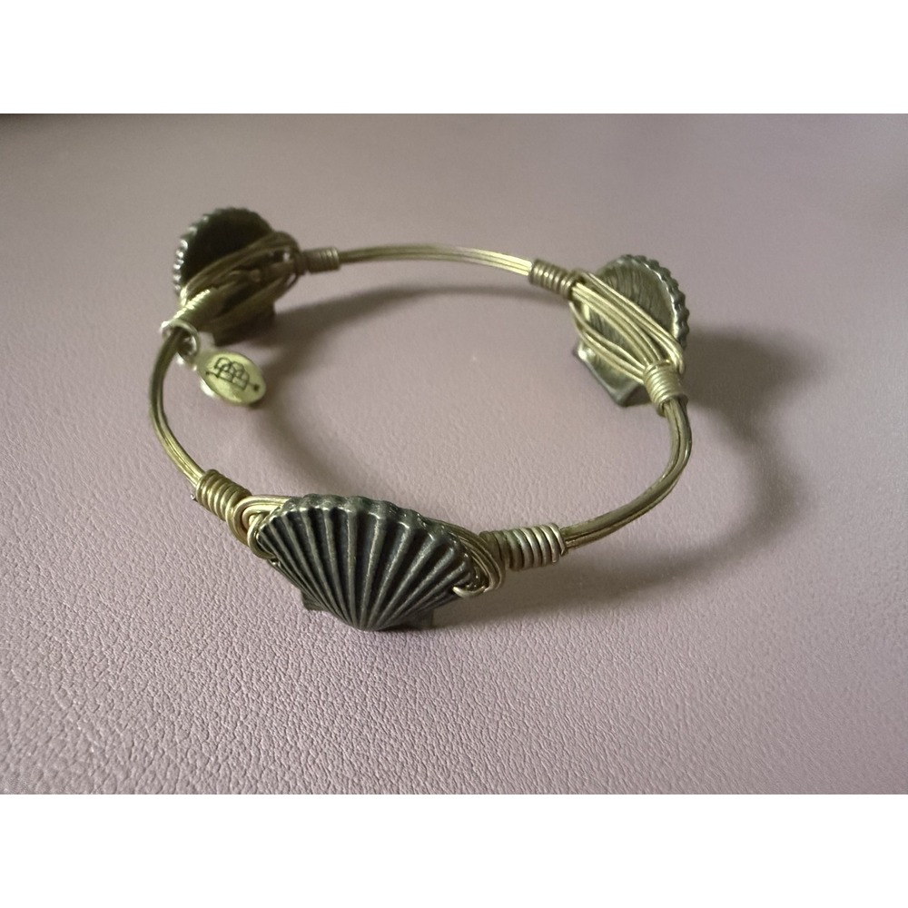 Bourbon and Bowties Seashell Bangle Bracelet